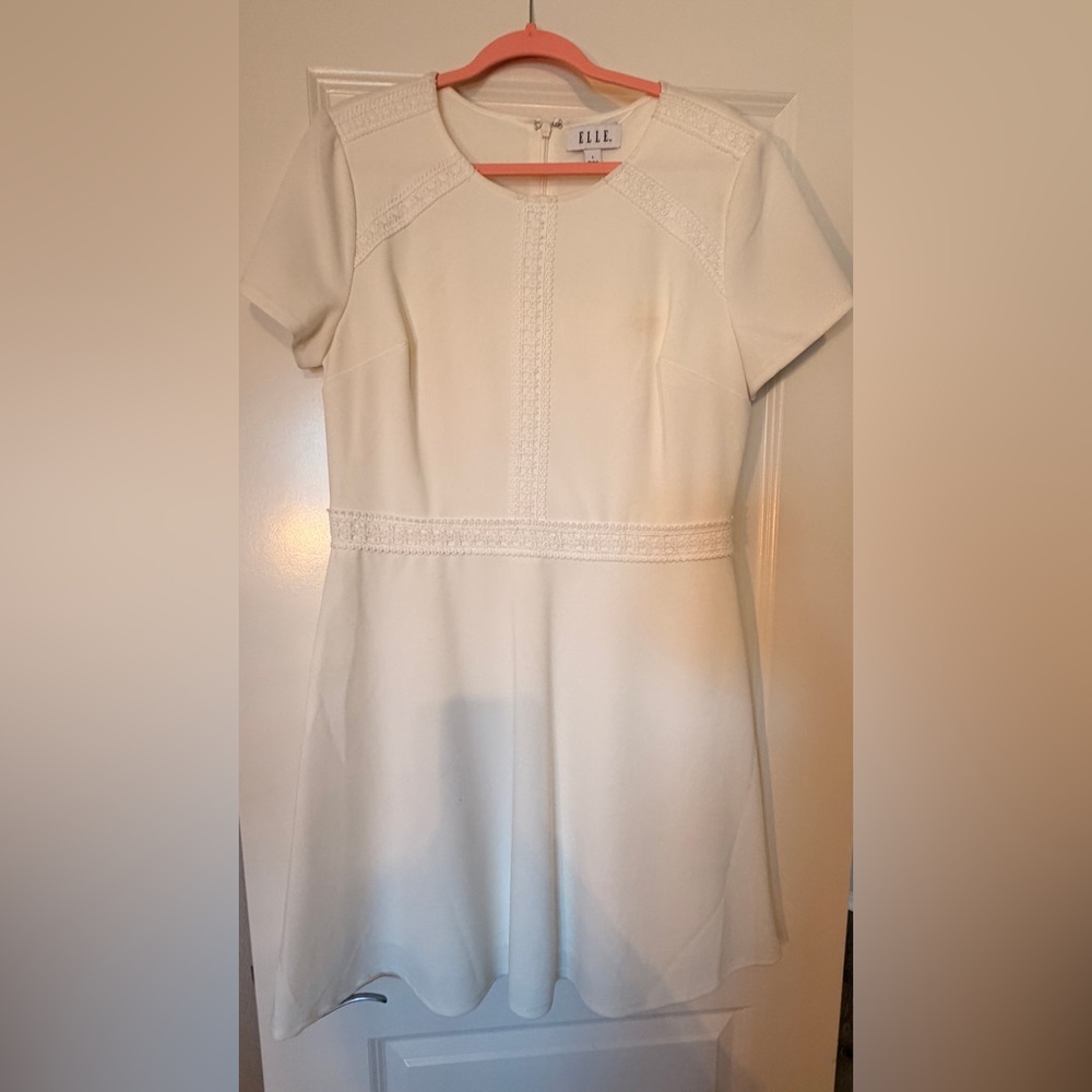 Elle Cream Lace Accent Dress
